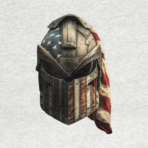 American Flag Spartan Helmet (no background) by Jades-Corner